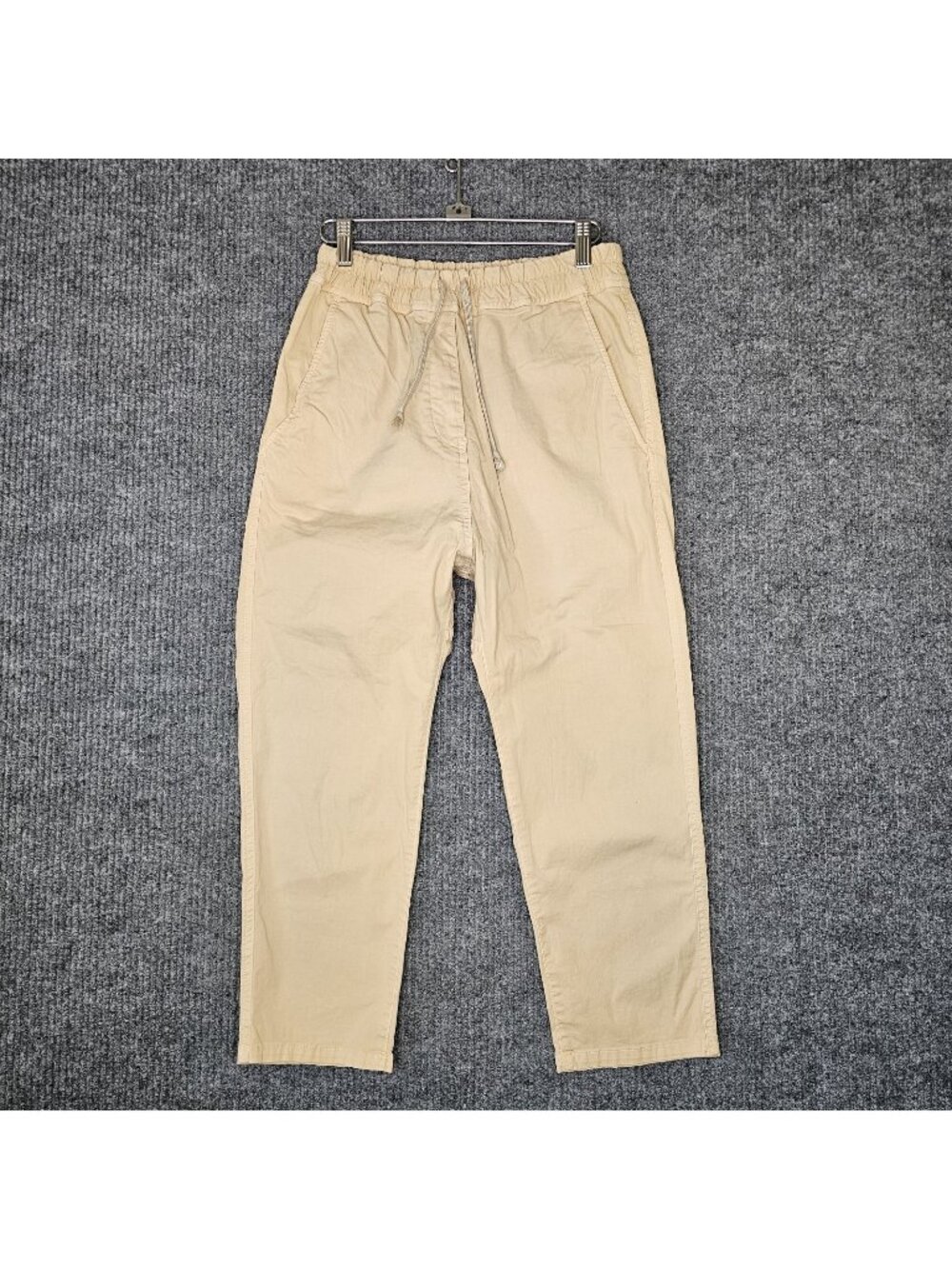 Nili Lotan sz XS Casablanca Drop Crop Elastic Waist Pants Khaki Tan